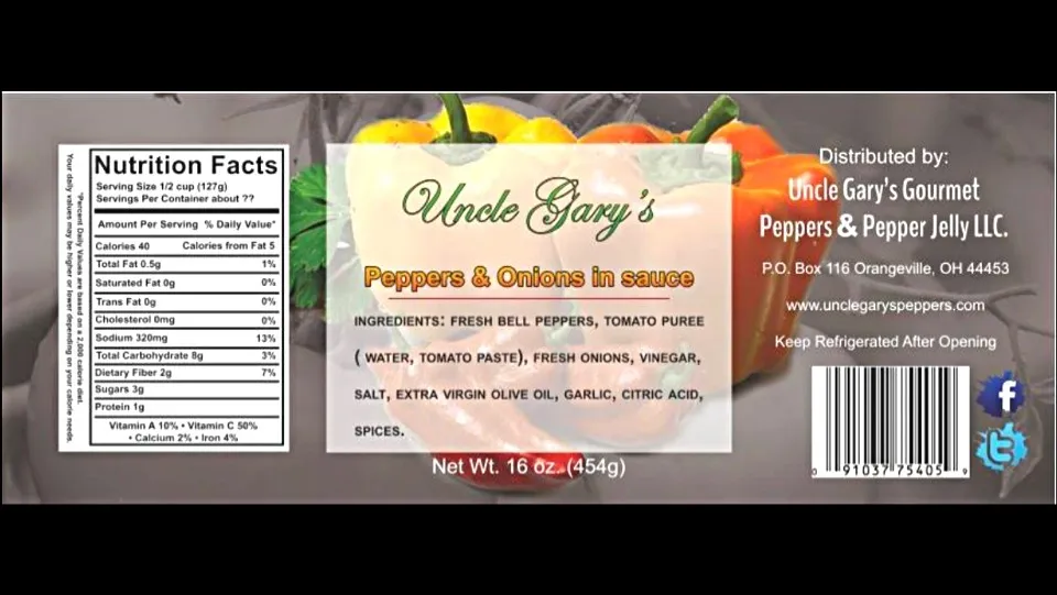 Uncle Gary's Gourmet Peppers & Onions in sauce|Gary Langerさん