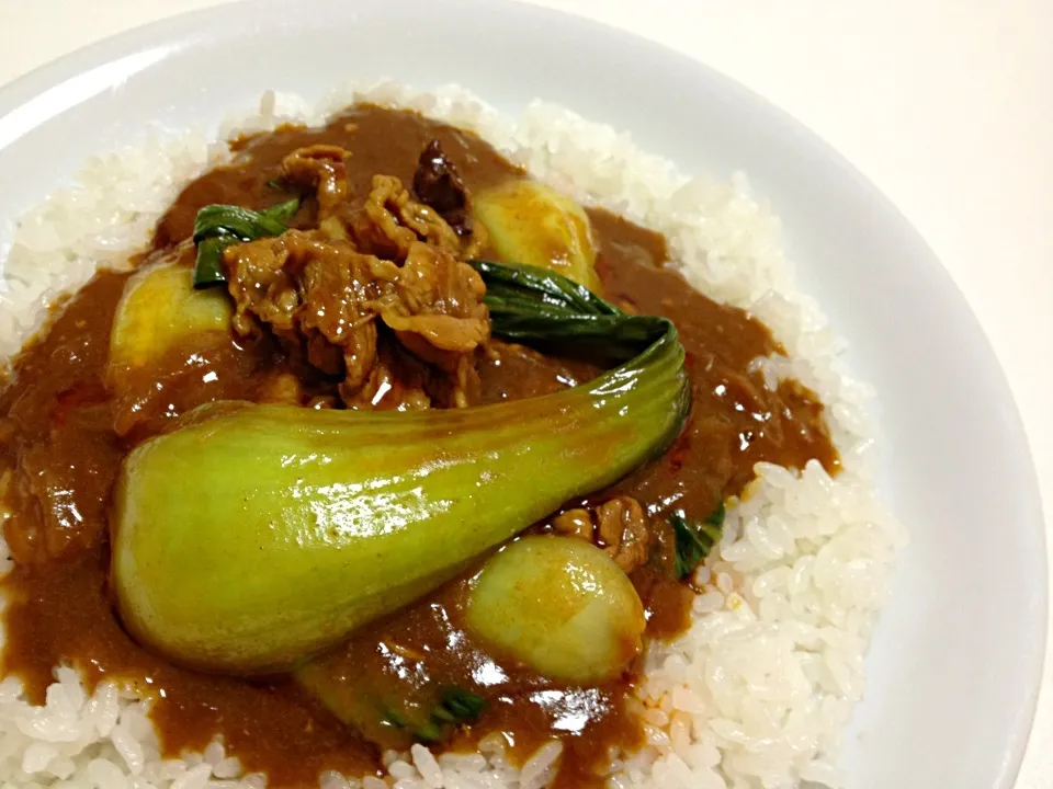 チンゲン菜と豚肉の中華風カレー♪|スパイシー丸山さん