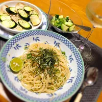 たらこパスタ すだち添え|eriさん