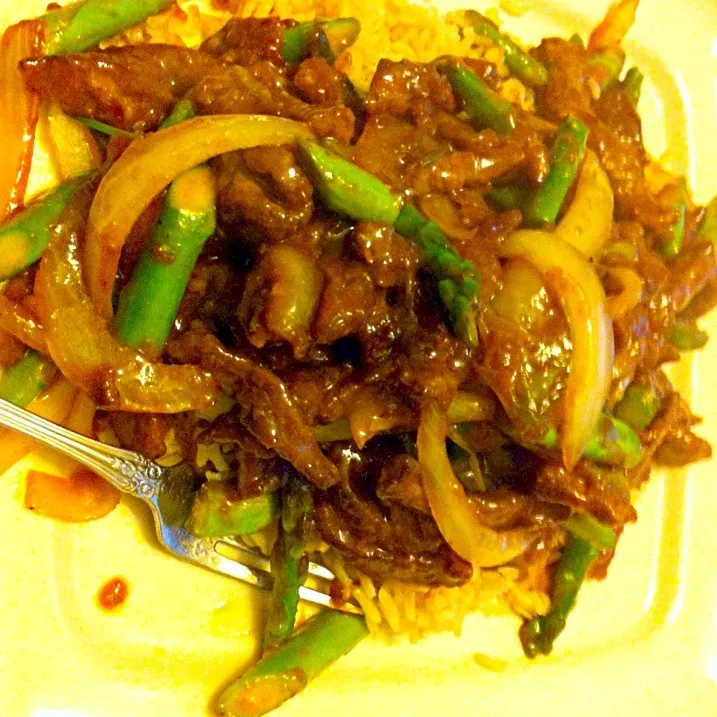 Mongolian beef with asparagus|virginia frasseさん