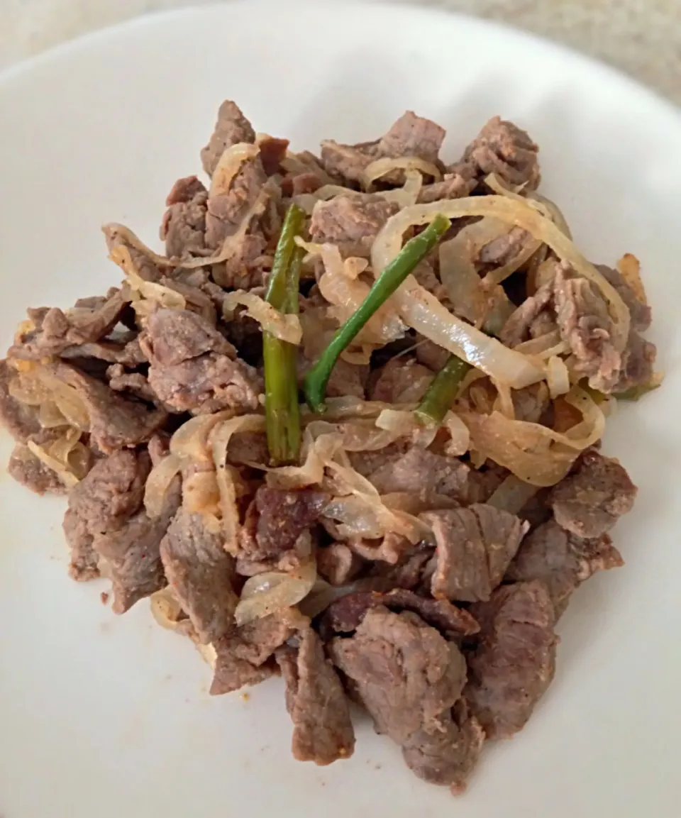 Carne a la Mexicana con Cebolla y Chile.|Loreleyさん