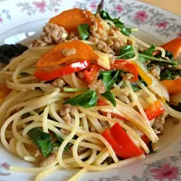 Spagetti Kra prao moo sab(Thai style)|Porch Aeさん