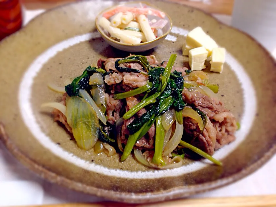 空芯菜と牛肉の炒め物|はなおさん