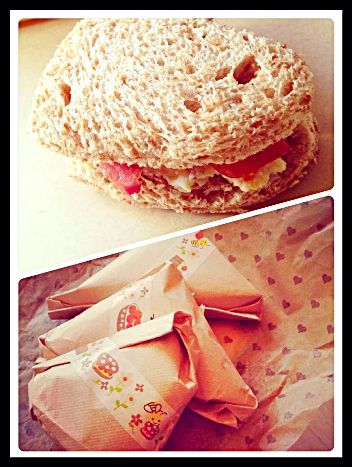 Sandwich for friends(potato salad-potato、sweet potato、egg and tomato|coco～delicious❤️さん