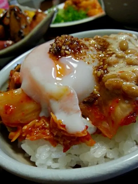 納豆キムチ丼   香ばし醤油かけ|ふりるさん