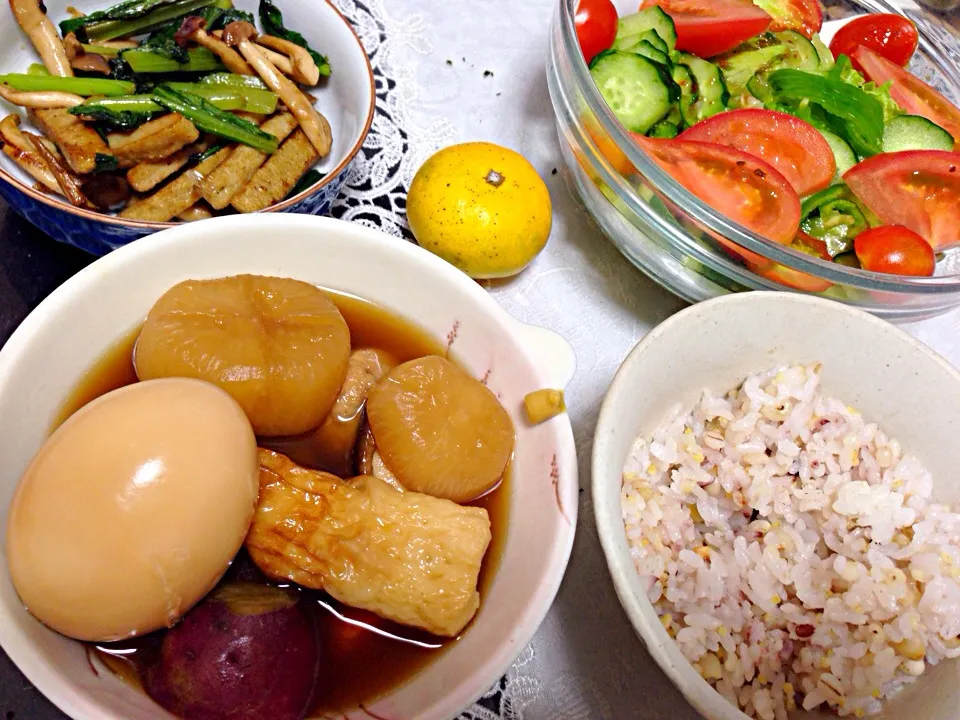 昨日の残り物おでんの晩ご飯|やすさん