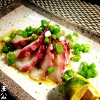 Snapdishの料理写真:蛸の和風マリネ Boiled octopus  marinated with olive oil, fish sauce and citrus sudachi juice