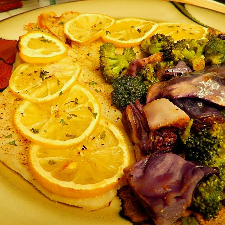 baked fish and roasted veggies|Megan Anne Sweetmanさん