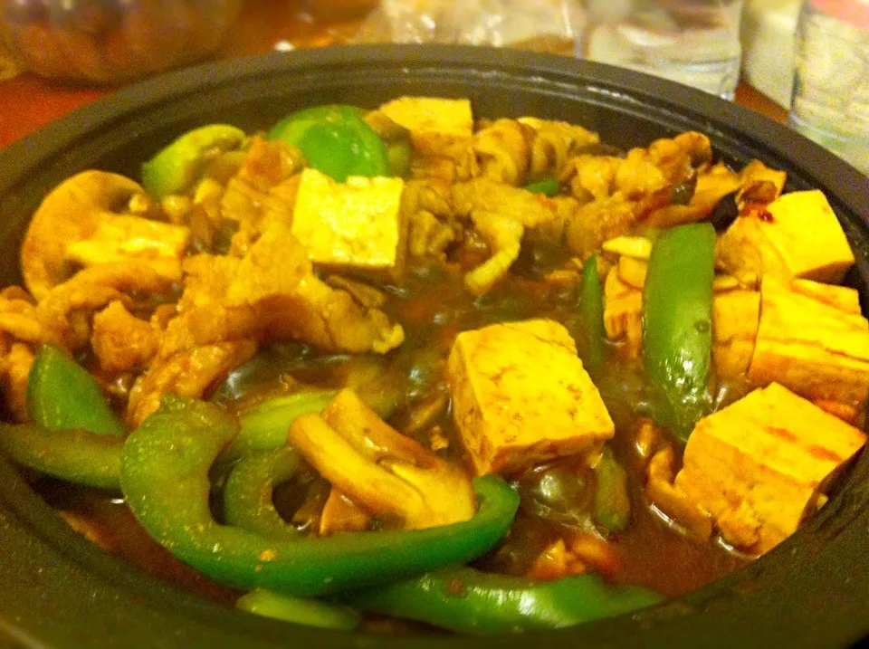 Mushroom, pork, green pepper and tofu!|Annie Cさん