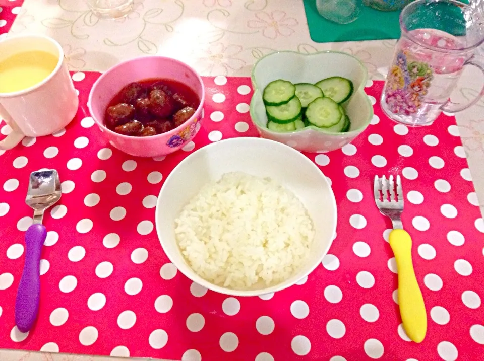 Meatballs,cucumber and corn soup sakura request..|Jenelyn Noguchiさん