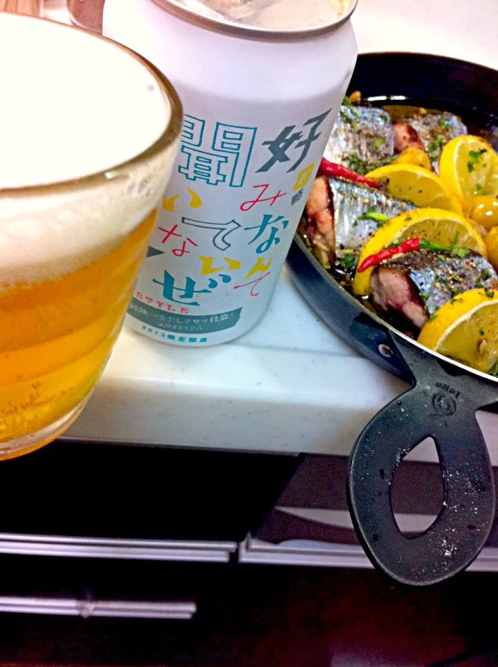 ヨナヨナ🍺とシカの料理 秋刀魚のレモン🍋アヒージョ〜( ›◡ु‹ )だぜぇ〜|いよこ🍻さん