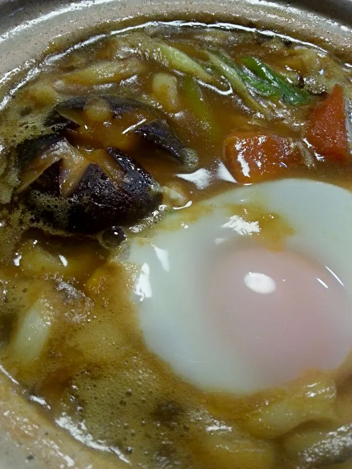 Snapdishの料理写真:鍋焼きカレーうどん|ふりるさん