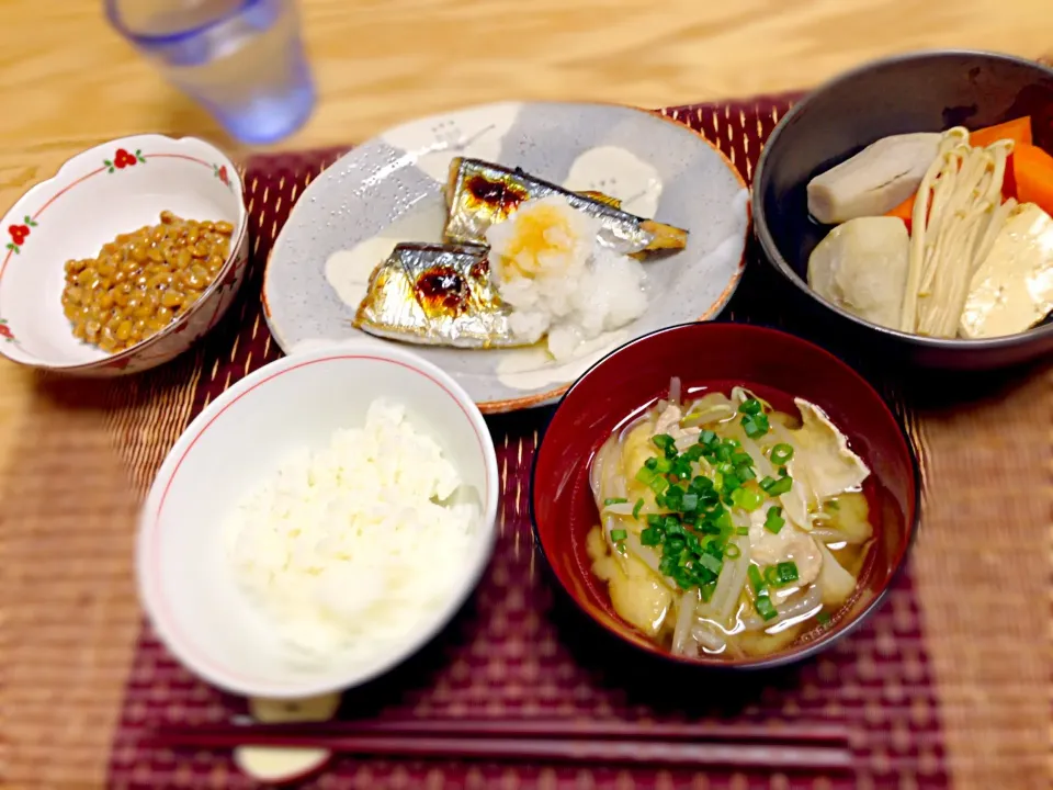 焼き秋刀魚の和食|ゆきぼぅさん