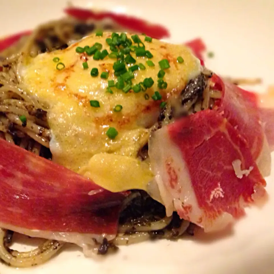 Egg truffle Parma ham pasta|willzさん