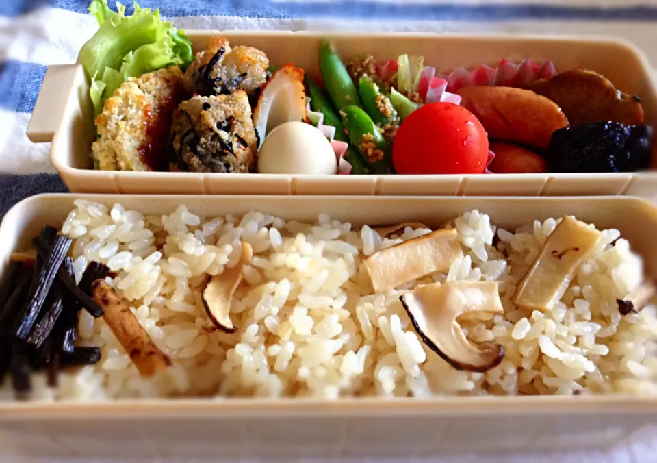 松茸ごはんのお弁当|ちぇりさん