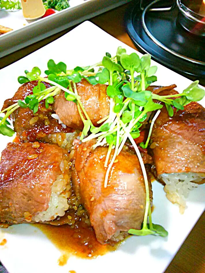 肉巻きおにぎり♪|kajumamaさん