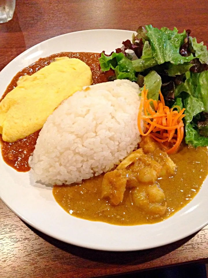 シーフードココナッツカレー&チーズオムレツカレー|ヨーコさん