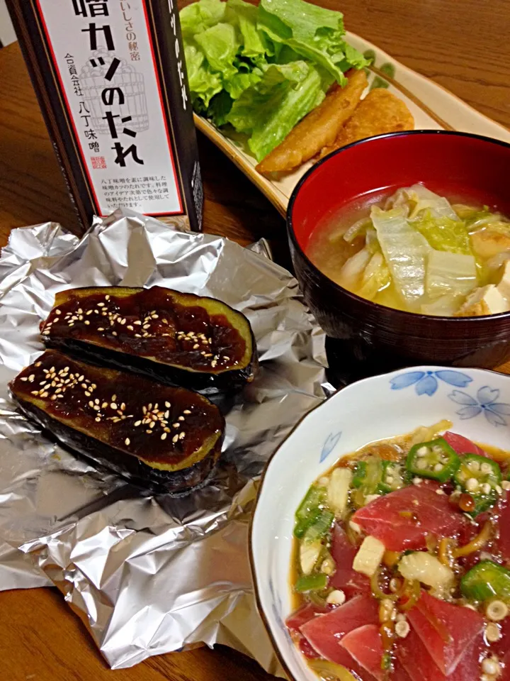 ナスの田楽 マグロの山芋和え 白菜のお味噌汁|富田悦子さん