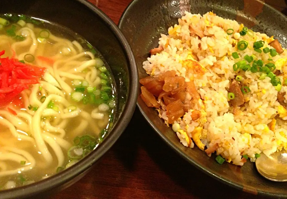 炒飯とミニソーキそば|toshi,I🍴さん