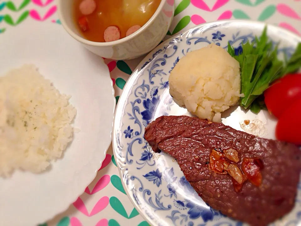 夕飯〜がっつり！ステーキ！〜|美羽さん