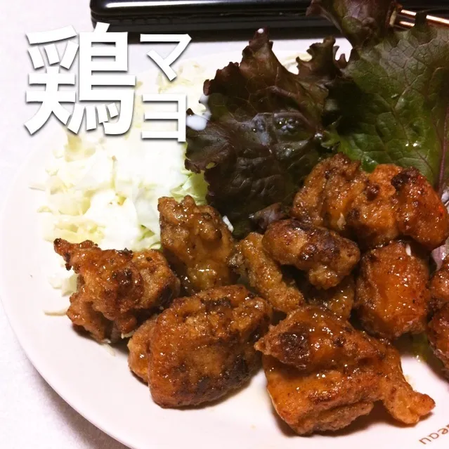 Snapdishの料理写真:131022-鶏マヨ/キャベツ/ご飯 ¥220 #夕食 #自炊  #やってみた|dune725さん