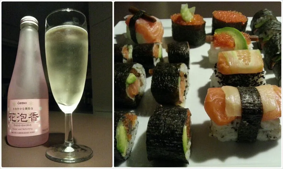 Homemade sushi with sparkling sake|Frank&Jolanda - Eteninbeeldさん