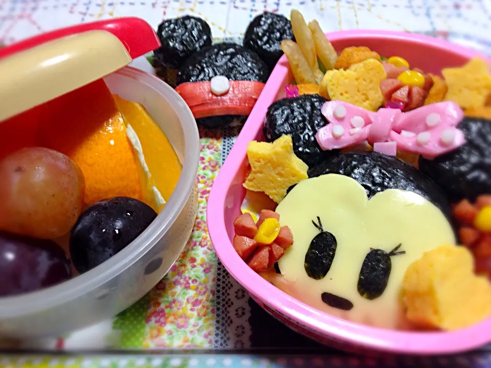 初めての遠足☆ミニーちゃんお弁当♪|ゆいちゃんママさん