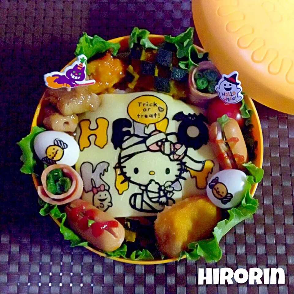 Snapdishの料理写真:キティちゃんのハロウィン弁当🎃♡|ひろりんさん