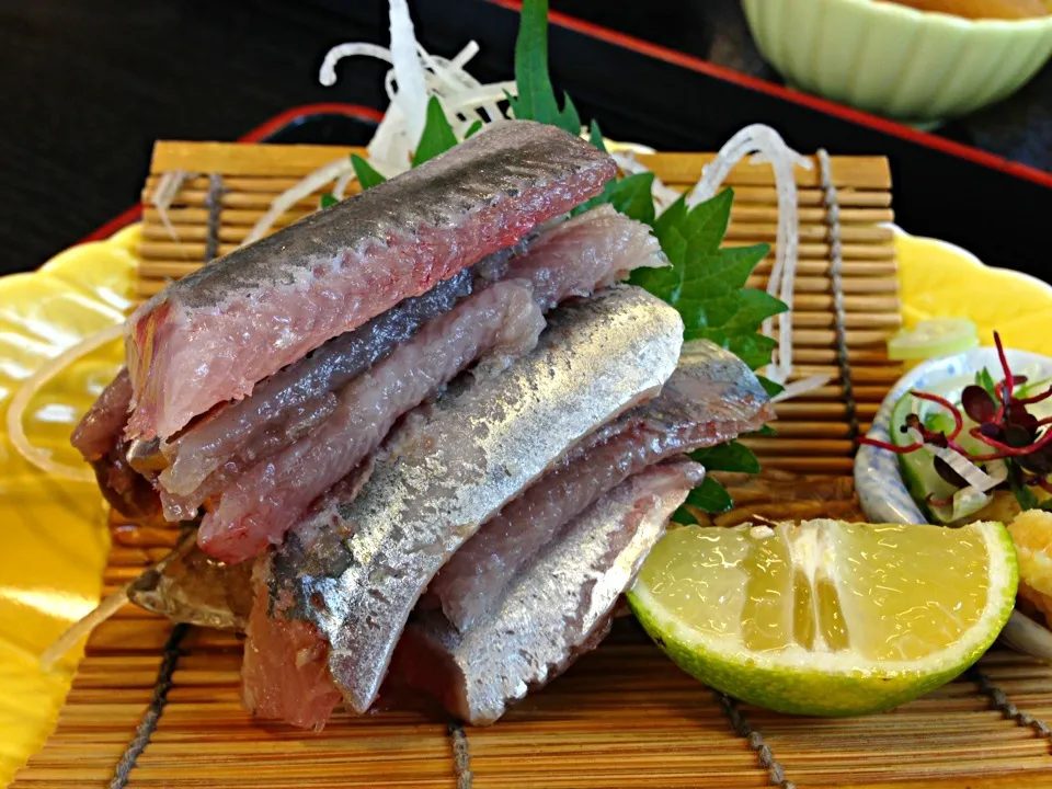 いわし刺身定食 の、刺身|大石さん