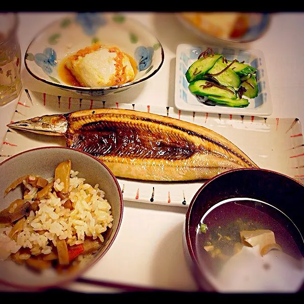 さんまの干物と炊き込みご飯|ぴゅあのあ♡さん