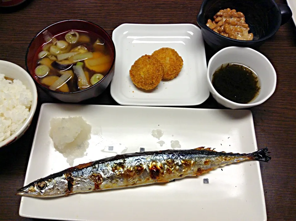 秋刀魚定食的夕食|伊藤邦江さん