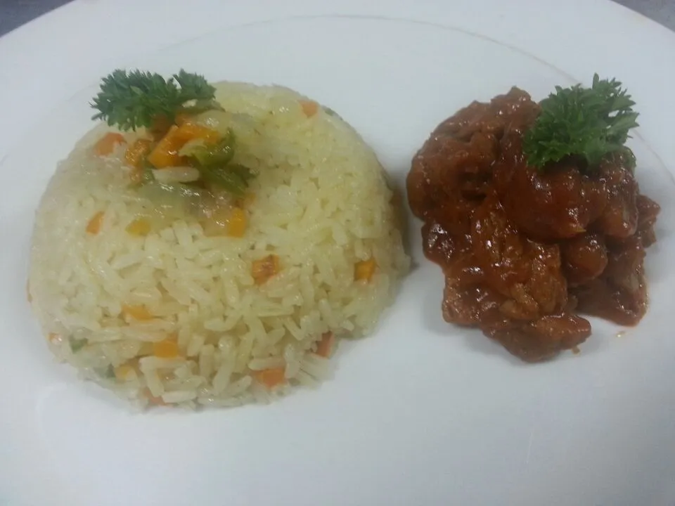 Rice pilaf and beef stroganoff|jolina esmilloさん