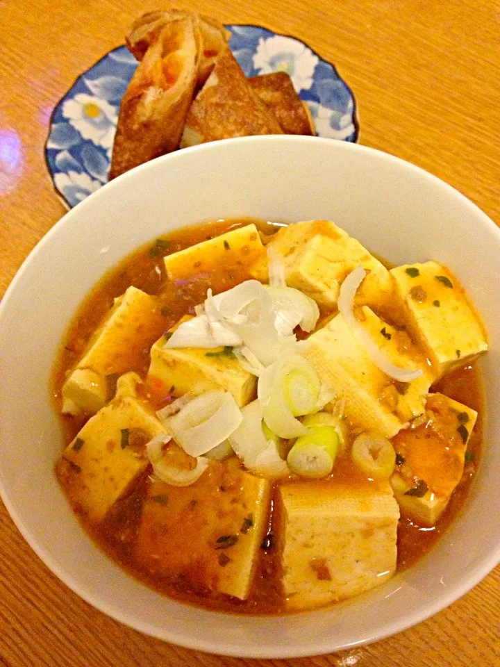 麻婆豆腐丼＆エビチリ春巻|あきらさん