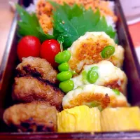 78日目(^^;;  イカバーグと蒸しバーグのお弁当。