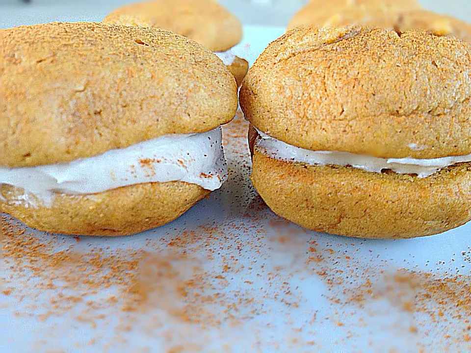 Snapdishの料理写真:Pumpkin Cookies with Maple Cream Cheese Frosting|lindsay robesonさん