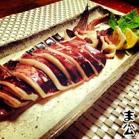 Snapdishの料理写真:自家製するめいか魚醤仕込み一夜干し