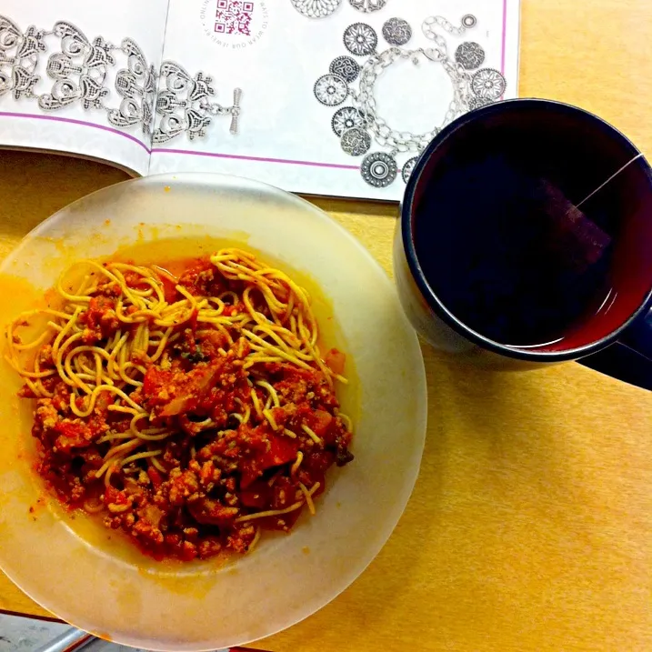 Spaghetti and green tea|Ericaさん