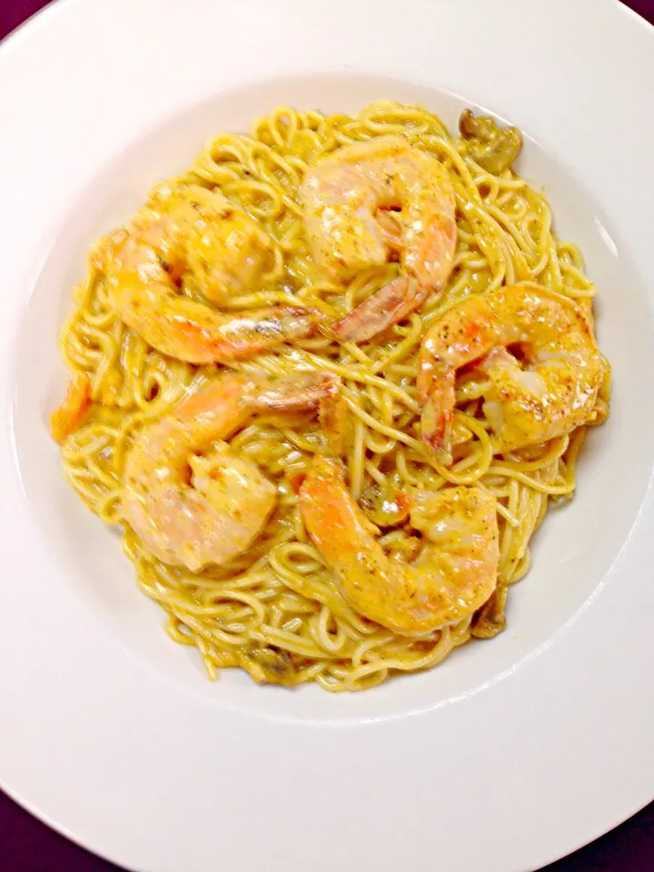 Bourbon Shrimp on a bed of Angel Hair|Theran Conradさん