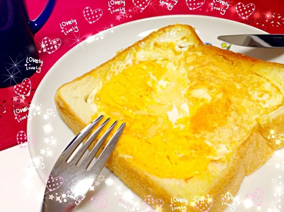 Snapdishの料理写真:くり抜きトースト🍞|ちまさん