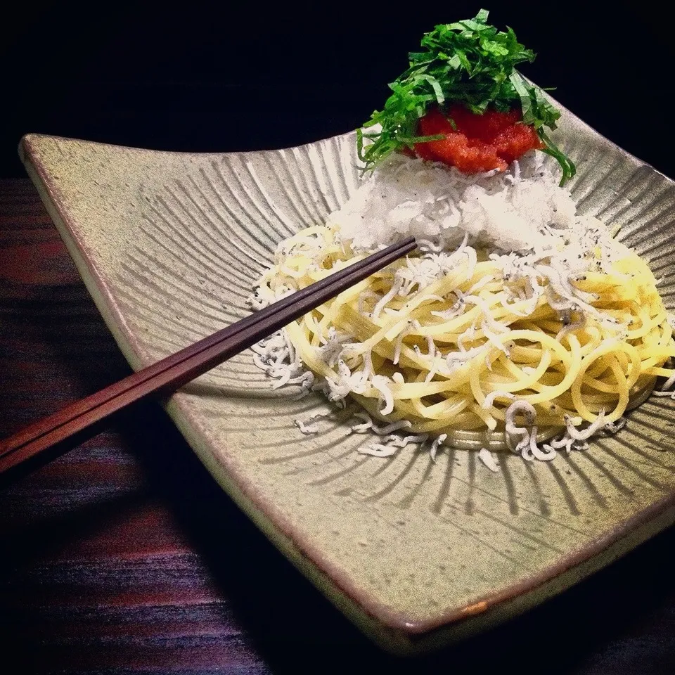 Snapdishの料理写真:白子と明太子と大根おろしの和風パスタ。|nori.co.jpさん