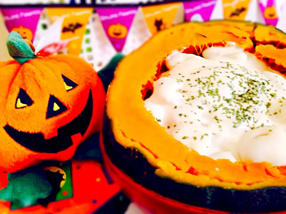 ポテトニョッキのアルフレッドソース和え💖カボチャとともに〜🎃|きゅうちゃんさん