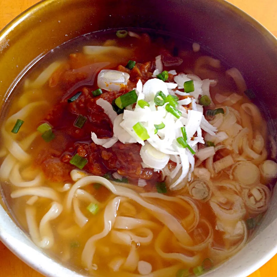 3日目のカレー＋マルちゃん製麺うどん|カウンター嬢さん