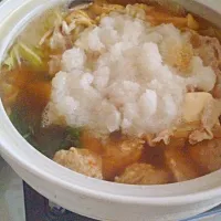 Snapdishの料理写真:醤油ベースのみぞれ鍋|みこさん