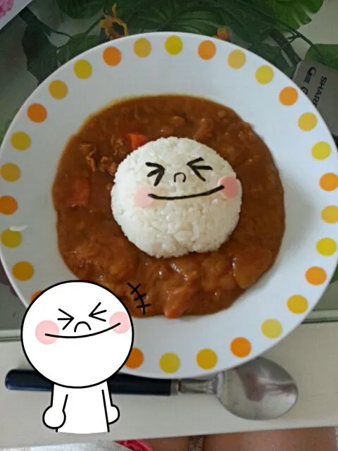 Snapdishの料理写真:LINEスタンプカレー♥|Nozomi Uemuraさん