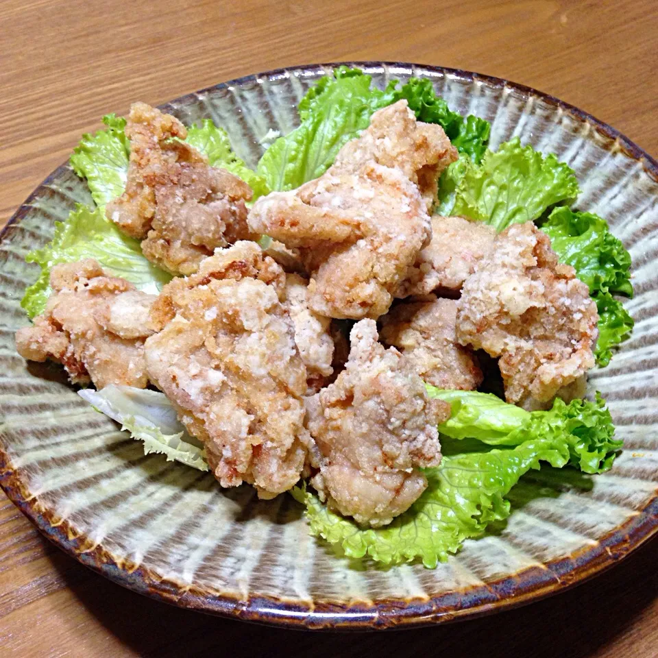 【今夜のウチご飯】唐揚げ，ほうれん草とエノキのスープ，新米ごはん。新米って，それだけでご馳走だなぁ〜と思う（≧∇≦）|takuya KAWANOさん