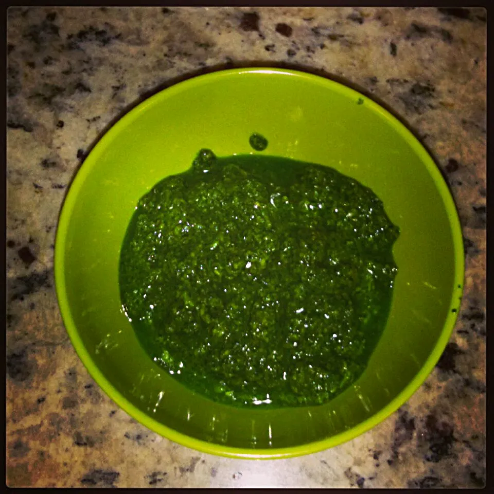 Cilantro pesto made with pumpkin seeds and avacado oil.|lindsy emersonさん