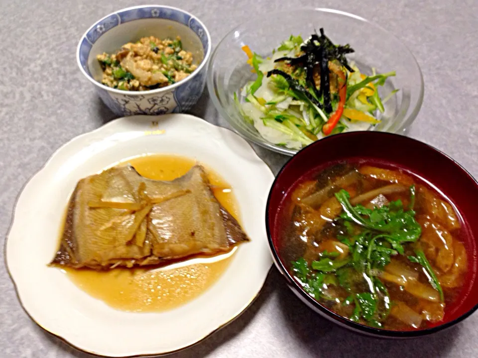 カレイの煮付けの晩ご飯|Orie Uekiさん