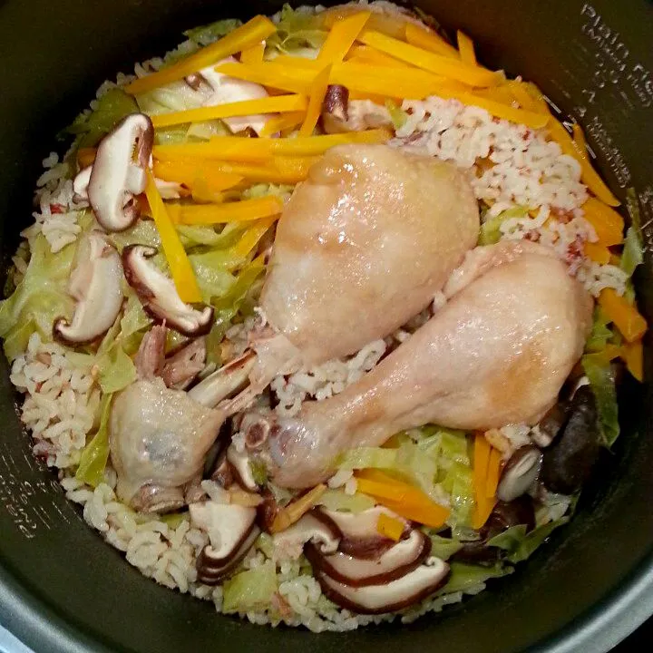 Snapdishの料理写真:one pot chicken rice!|Spidyqueenさん