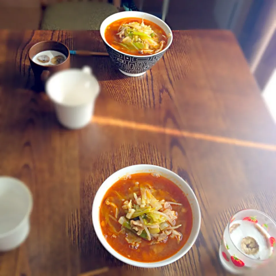 野菜ラーメンとバナナココナッツミルクプリン|runさん