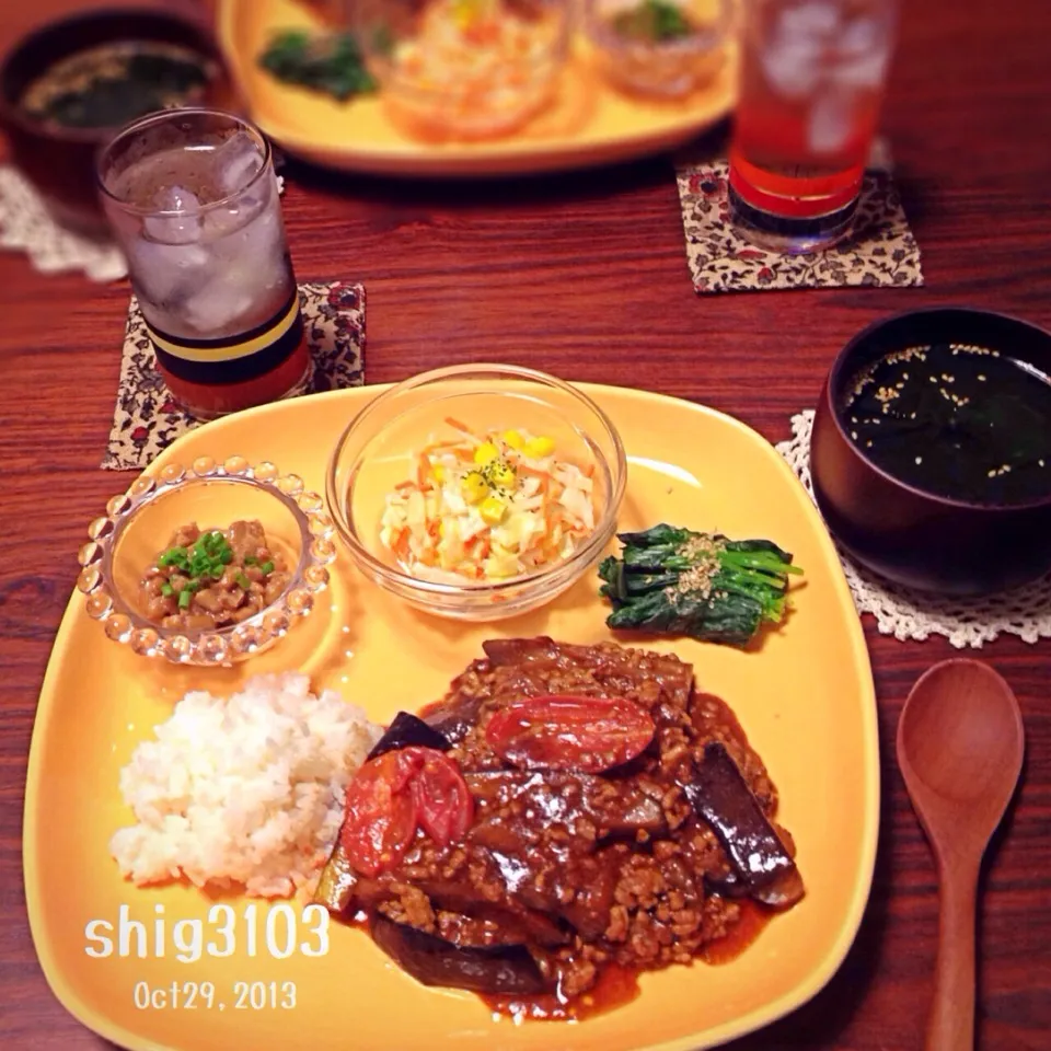 えりちゃんのトマト入り🍅麻婆茄子🍆で晩ご飯|さと⋆さん